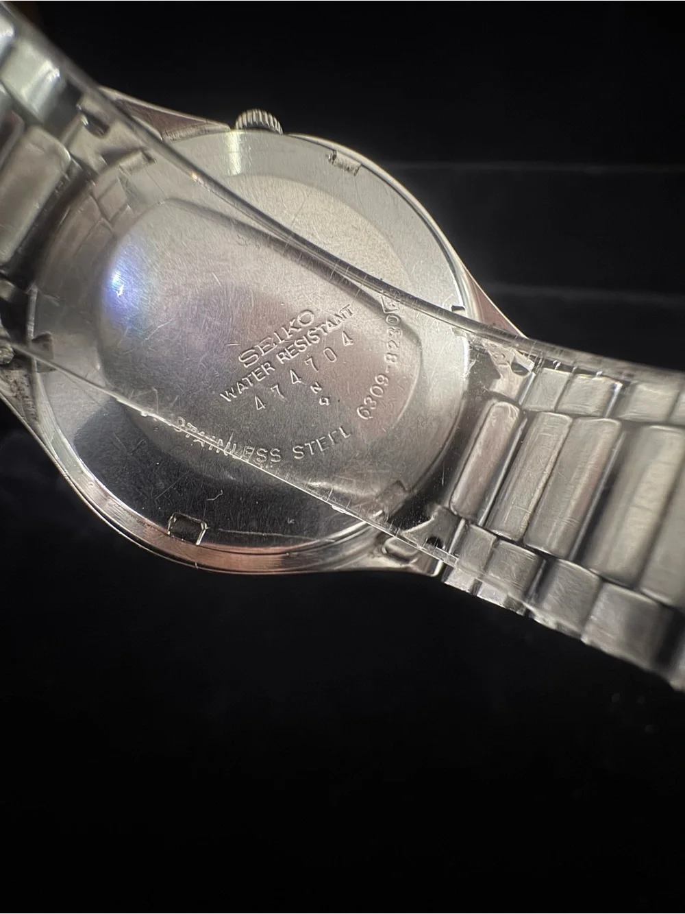Seiko Black Dial Silver-Tone Automatic Wristwatch